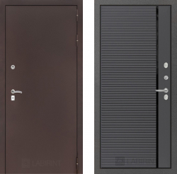 Дверь Лабиринт (LABIRINT) CLASSIC 22 Черная вставка Графит софт