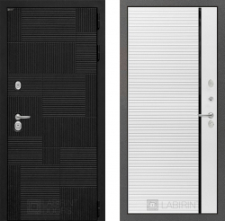 Дверь Лабиринт (LABIRINT) PAZL 22 Черная вставка Белый софт