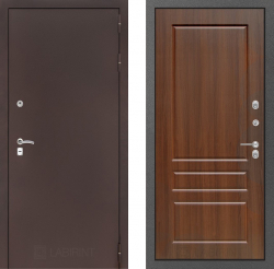 Дверь Лабиринт (LABIRINT) CLASSIC антик медный 03 Орех бренди