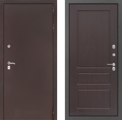 Дверь Лабиринт (LABIRINT) CLASSIC антик медный 03 Орех премиум