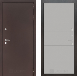 Дверь Лабиринт (LABIRINT) CLASSIC антик медный 13 Грей софт