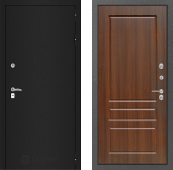 Дверь Лабиринт (LABIRINT) CLASSIC шагрень черная 03 Орех бренди