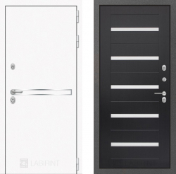 Дверь Лабиринт (LABIRINT) LINE WHITE 01 Белое стекло Венге