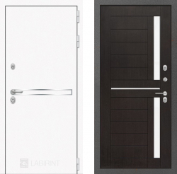 Дверь Лабиринт (LABIRINT) LINE WHITE 02 Белое стекло Венге