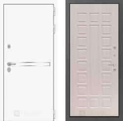 Дверь Лабиринт (LABIRINT) LINE WHITE 04 Белёный дуб