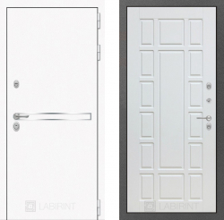 Дверь Лабиринт (LABIRINT) LINE WHITE 12 Белое дерево