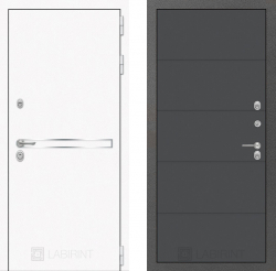 Дверь Лабиринт (LABIRINT) LINE WHITE 13 Графит софт