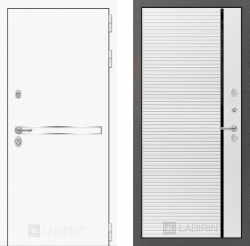 Дверь Лабиринт (LABIRINT) LINE WHITE 22 Черная вставка Белый софт