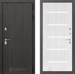 Дверь Лабиринт (LABIRINT) URBAN 01 Белое стекло Сандал белый