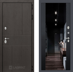 Дверь Лабиринт (LABIRINT) URBAN с Зеркалом тонированным Максимум Графит софт