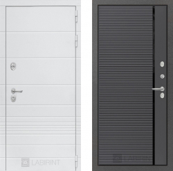 Дверь Лабиринт (LABIRINT) TRENDO 22 Черная вставка Графит софт