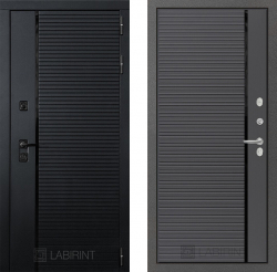 Дверь Лабиринт (LABIRINT) PIANO 22 Черная вставка Графит софт
