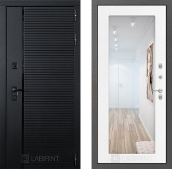 Дверь Лабиринт (LABIRINT) PIANO 18 с Зеркалом Белое дерево