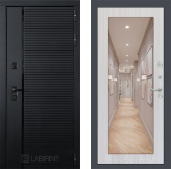 Дверь Лабиринт (LABIRINT) PIANO 18 с Зеркалом Сандал белый