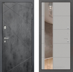 Дверь Лабиринт (LABIRINT) LOFT 19 с Зеркалом Грей софт