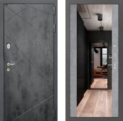 Дверь Лабиринт (LABIRINT) LOFT с Зеркалом Максимум Бетон светлый