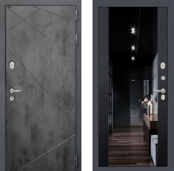 Дверь Лабиринт (LABIRINT) LOFT с Зеркалом тонированным Максимум Графит софт